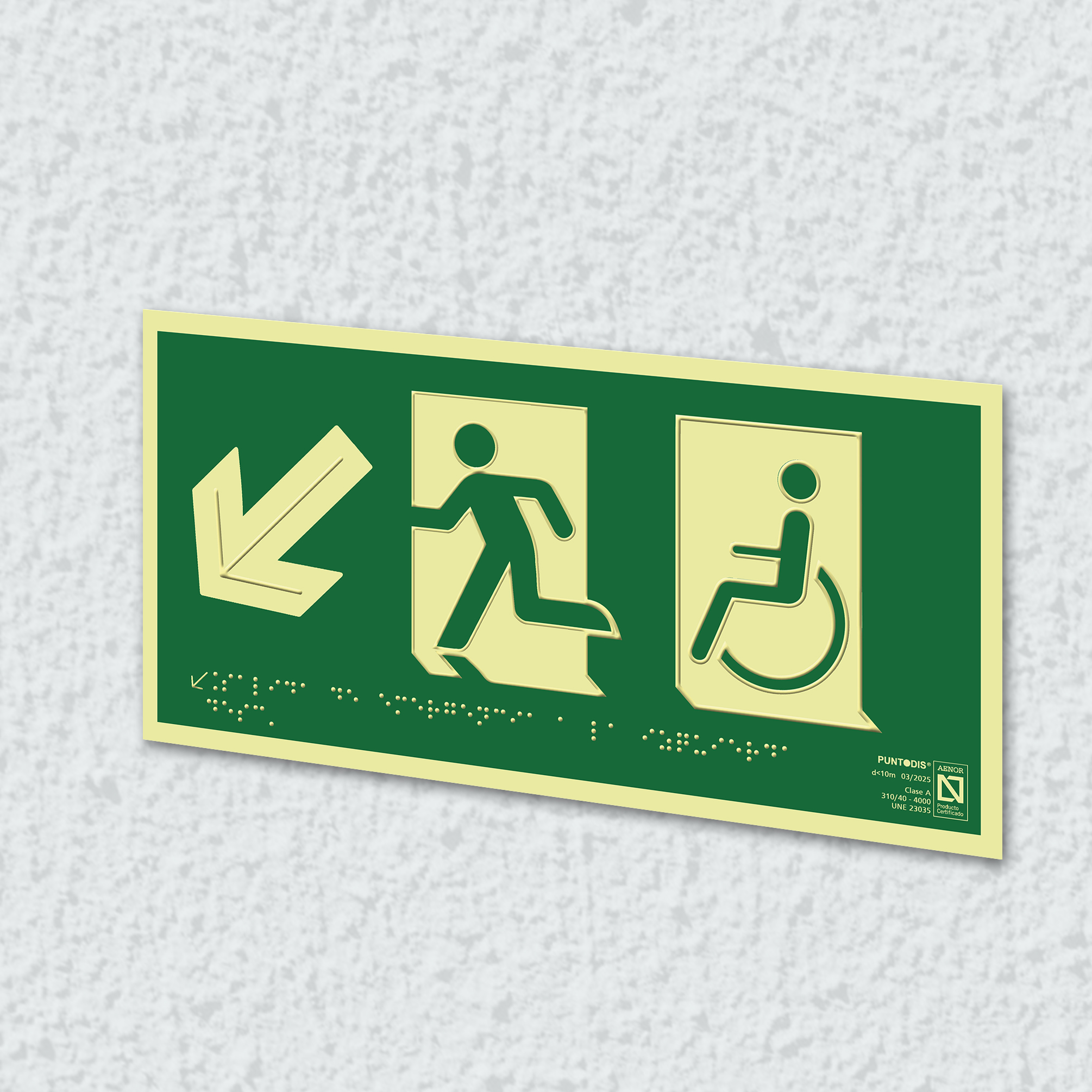 Ejemplo de colocación en pared de la placa