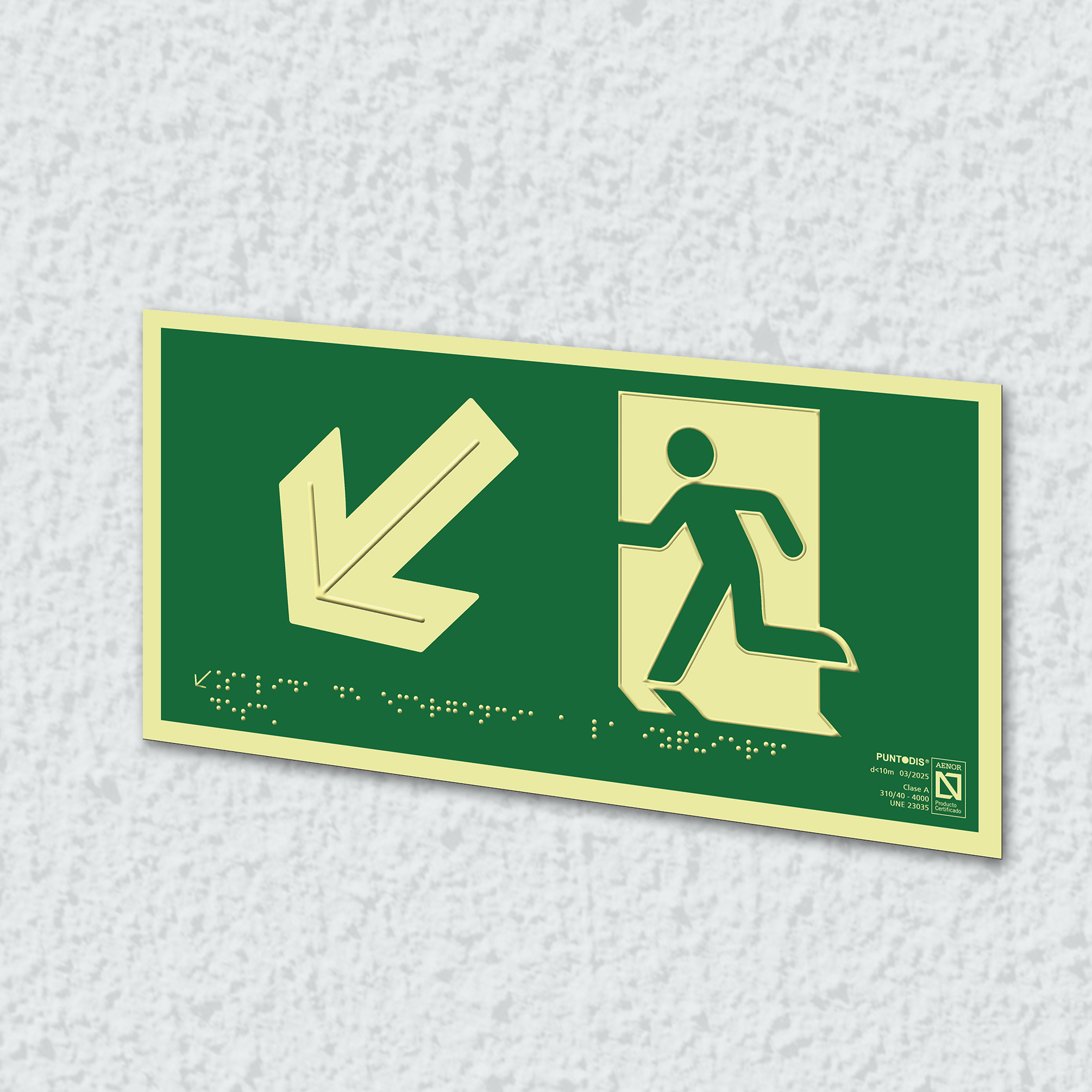 Ejemplo de colocación en pared de la placa